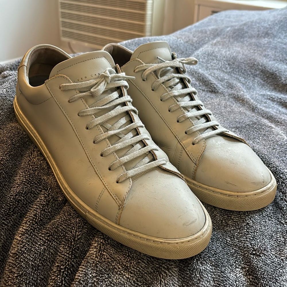 Oliver Cabell Grey Leather Sneakers